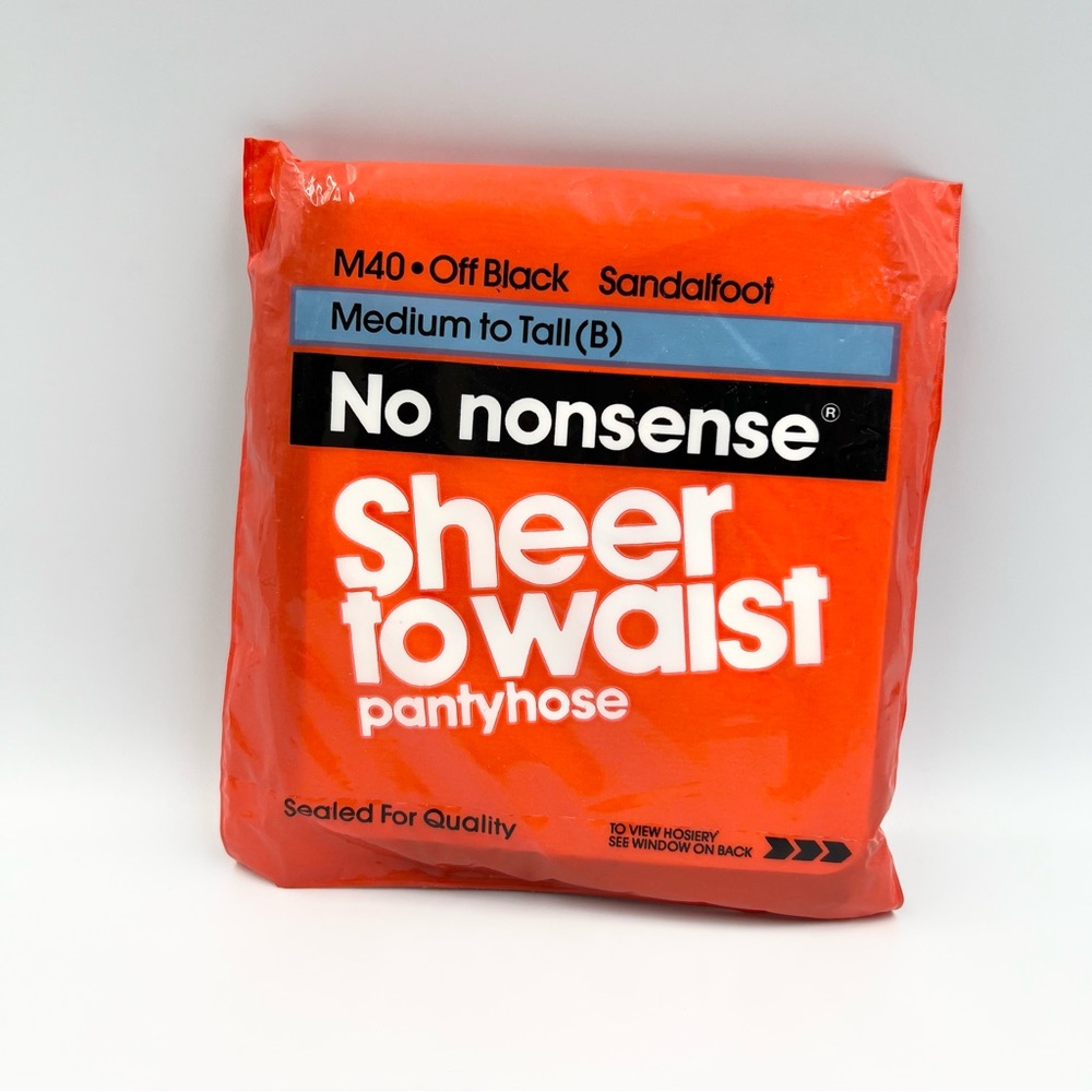 No Nonsense Sheer To Waist Off Black Sandalfoot Pantyhose B Medium To Tall New